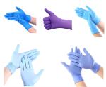 Finger Textured Powder Free Nitrile Examination Gloves Customized Weight
