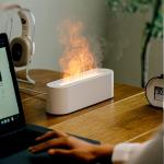 HOMEFISH Flame Humidifier Aromatherapy Machine 150ML Capacity RGB Flame Effect