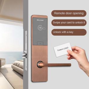 Wholesale Half Auto Hotel Smart Locks Brushed Zinc Alloy RFID Card Swipe Access Door Lock from china suppliers