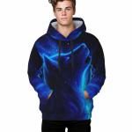 Graphic Print Drawstring Vintage Drop Shoulder Hoodies Thermal Long Sleeve