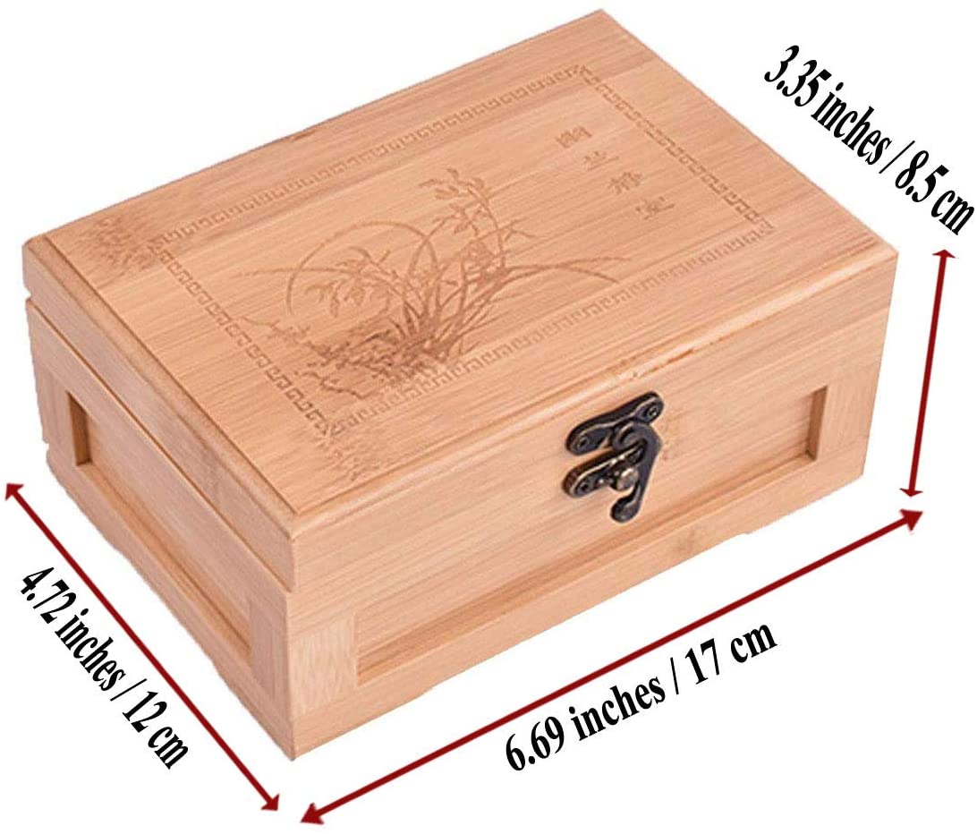 Independent Locker Double Stash Box Bamboo Jewelry Storage Box With Tray ODM