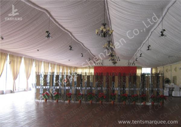 Transparent Glass Wall Aluminum Profile Wedding Event Tent , White Roof Lining