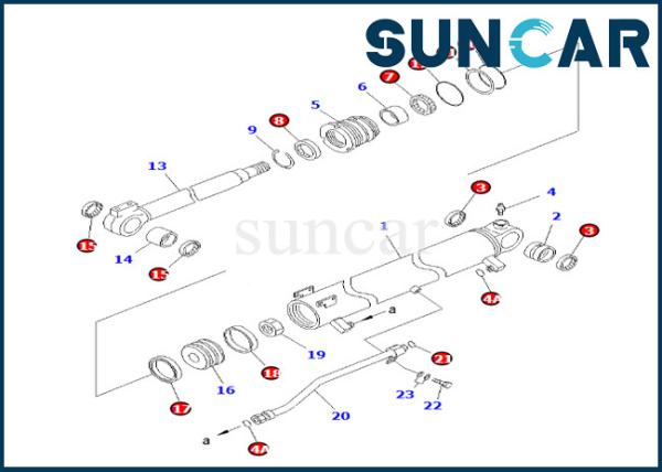 707-98-30710 7079830710 Boom Cylinder Seal Kit For PC58UU-3 Komatsu Boom