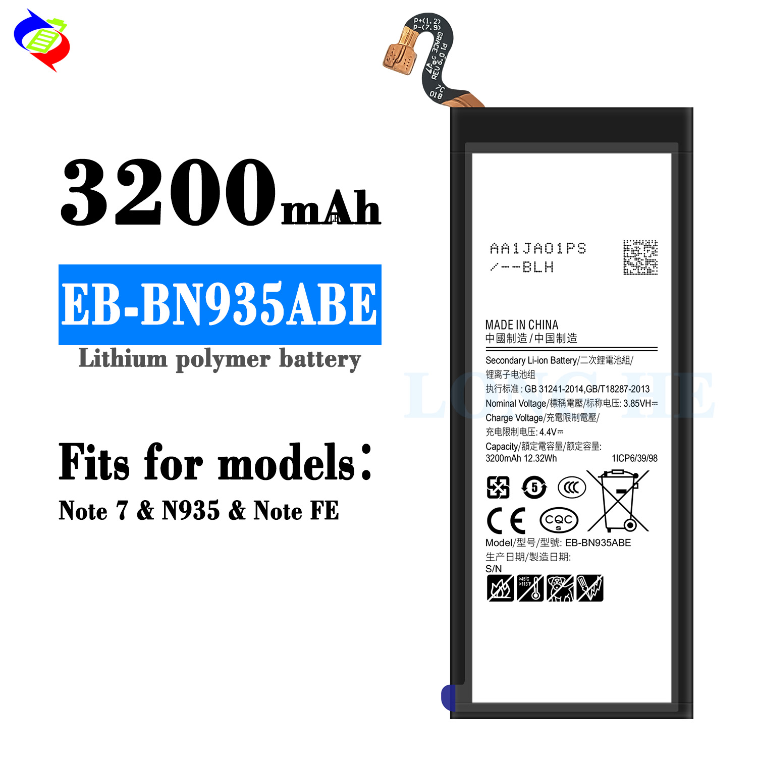 3500mAh EB-BN935ABE Battery for Samsung Note 7 Note7 Duos Note FE Note Fan Edition