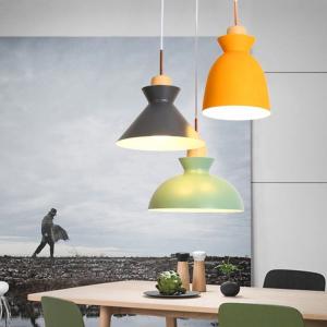 Wholesale LED Metal Wood White Single Pendant Light Nordic Modern AC 85 - 265V from china suppliers
