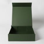 Cardboard Folding Magnetic Packaging Box , Green Magnetic Gift Box Custom