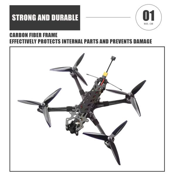 Piranha 7-Inch Carbon Fibre Racing Drone Kit Long Range FPV Analog Video Transmission UAV Remote Control Security Protection