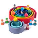 30cm Pine Wooden Blocks Toys Rainbow Building Blocks Tower Toys