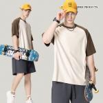 Plus Size Solid Color Ringer T-shirt MACTING Custom 100% Cotton for Casual Daily