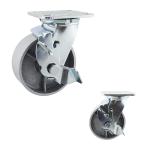 125mm Cast Iron 506LBS Capacity Side Brake Heavy Duty Table Casters Wheels