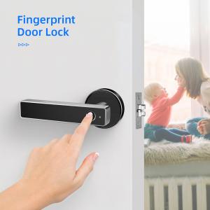 Wholesale Smart Biometric Thumbprint Room Door Locks / Electronic Front Black Door Handle Lock from china suppliers