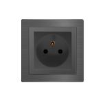 Aluminum Frame French Round Plug Sockets 16 Amp Dark Rose Gold Color