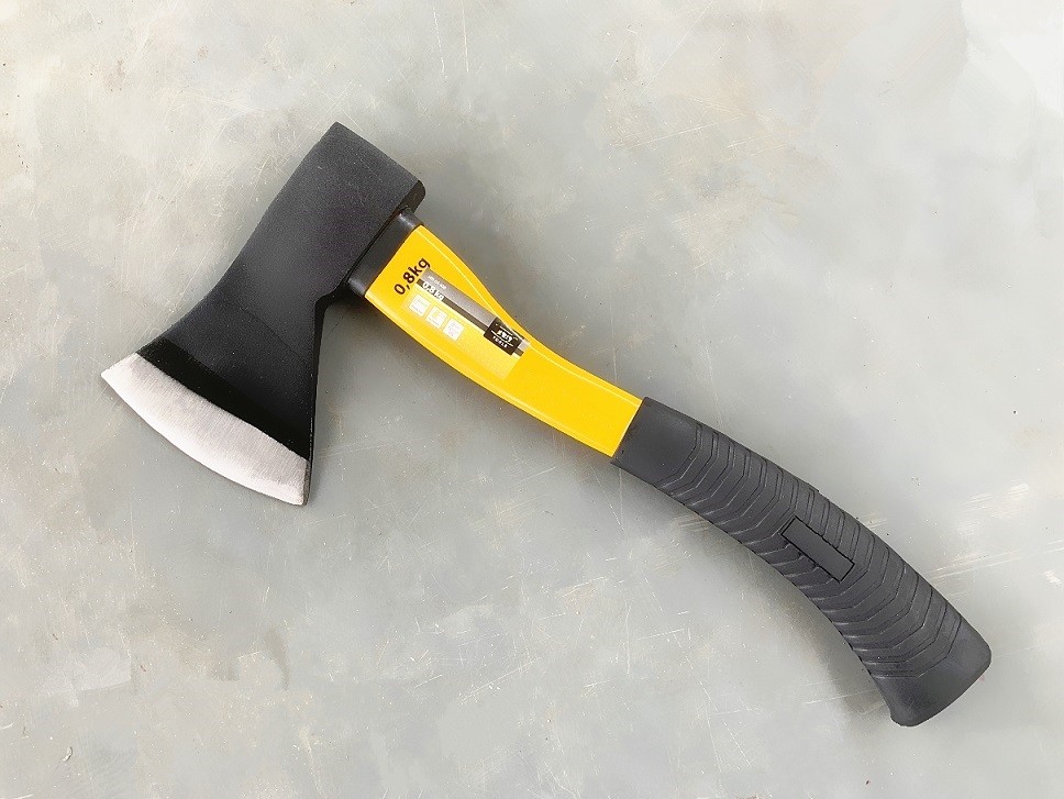 800G Size Forged Carbon Steel Axe With Yellow Color Fiberglass Handle (XL0134-Yellow)