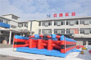 Hot Red 5K Insane Inflatable Obstacle Course For Running Race , Sling Shot 5K Inflatable Obstacles