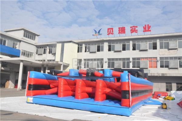 Quality Hot Red 5K Insane Inflatable Obstacle Course For Running Race , Sling Shot 5K Inflatable Obstacles for sale