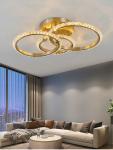 Simple Crystal Ceiling Light For Living Room Led Gold Circles Ring Chandelier