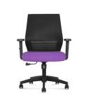 Mid Back Steel Frame Mesh Office Swivel Chair Nylon Purple Backrest Ergo