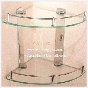 China Double Layer Bathroom Glass Shelf with Tempered/Toughened Glass on sale