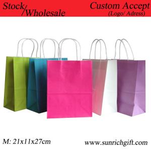 Wholesale Middle size High quality eco-friendly craft paper bag candy bag/ cosmetic bags from china suppliers