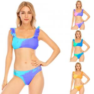 Wholesale swimming suit bikini  two Piece Swimsuit waterproof  Printed High Waist Triangle Women