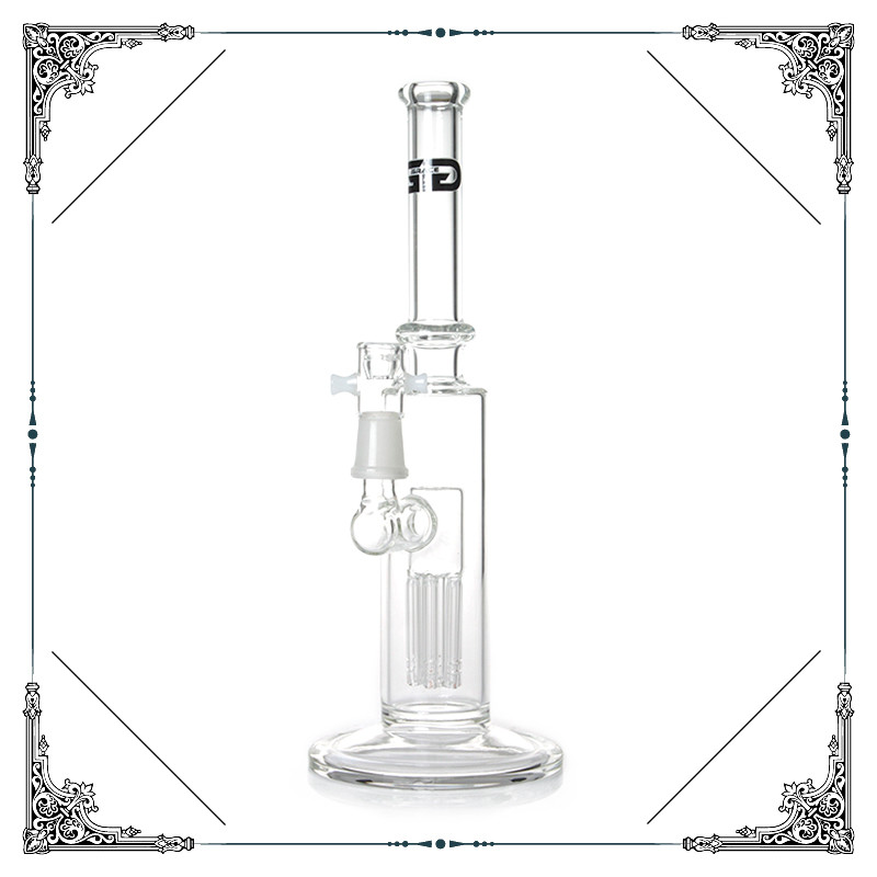 Straight Tube Grace Glass Water Pipes With 6 Tree Arms Percolator Smoking Bongs