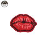 Sexy Red Lip Sew On Applique Patches , Cool Sew On Patches For Clothing /