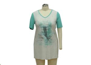 Wholesale 1/2 Elbow Length Sleeve Women'S T Shirts , Women'S Loose V Neck T Shirts Multi Colored from china suppliers