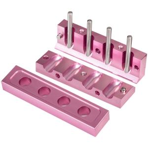 Wholesale 12 Cavities Aluminium Lipstick Filling Mold with 12.1mm Rose Gold Coating from china suppliers