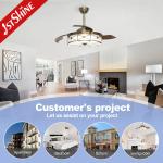Remote Control 42 inch Hanging Decorative Retractable Ceiling Fan with Flower