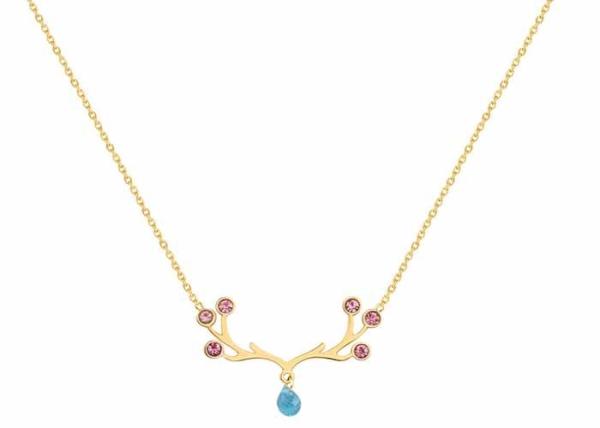 Elk Necklace titanium steel antler clavicle Chain ins Girl Heart diamond