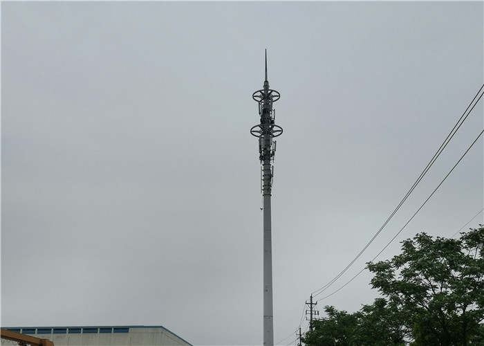 Q235 Steel Conical Antenna Pole For Broadcasting , Transmission Tower