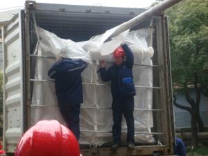 Wholesale ISO9001 / ISO14000 20ft PP woven dry bulk container liner for PET resin from china suppliers