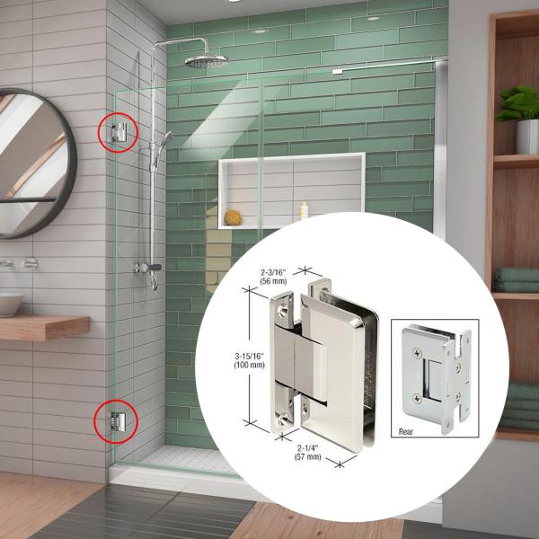 Long Life 90 Degree Frameless Brass Pivot Glass Screen Door Shower Hinges for
