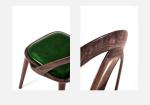 Nordic Style Walnut Dining Chair Light Luxury Genuine Leather Solid Black