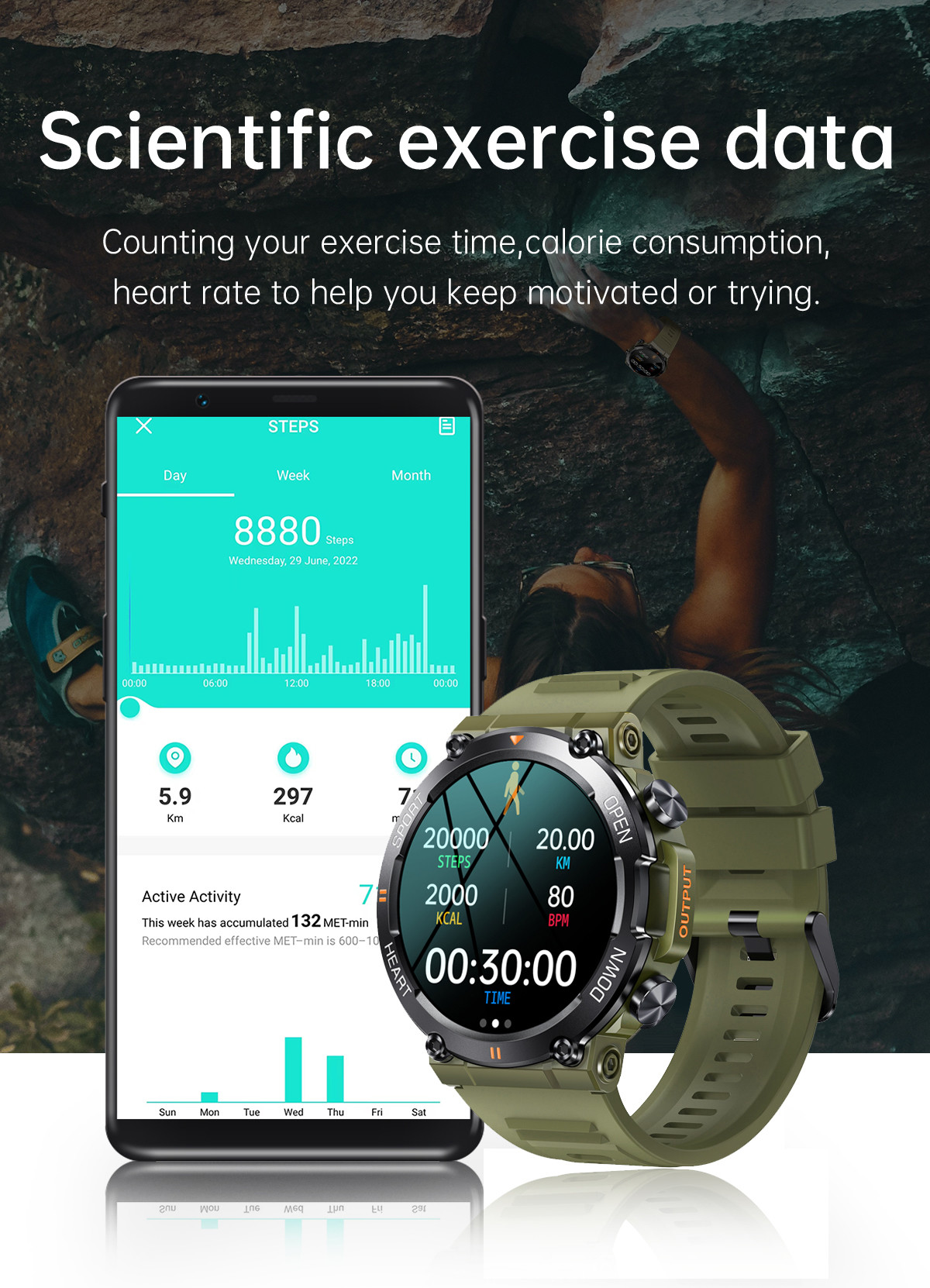 1.39inch Round Outdoor Smart Watch Bracelet Large Screen 4G Android ODM