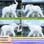 Customized Park Decor Fiberglass Life Size Animal Sculpture Handmade Polished
