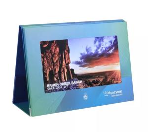 Wholesale customized hard cover advertising gifts A4 size 10 inch LCD screen calendar video brochure from china suppliers