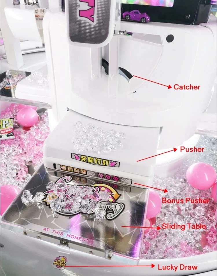 Holiday Resorts 4 Players Coin Pusher Game Machine White Color 250W
