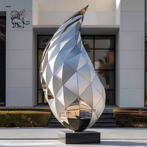 Buy cheap Water-drop Stainless Steel Sculpture Geometric Mirror Polished Metal Large from wholesalers