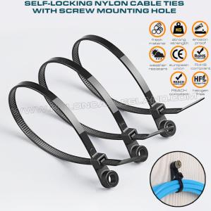 Wholesale Mountable Head Nylon 6.6 Cable Tie 300mm x 7.6, Plastic Cable Tie 120 lbs with Screw Hole for Indoor &amp; Outdoor from china suppliers