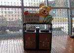 Durable Indoor Decorative Metal Trash Can With Fiberglass Tiger Sculpture