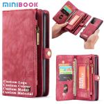 Genuine Leather Magnetic Wallet Flip Lanyard Strap Phone Case for Samsung Daily
