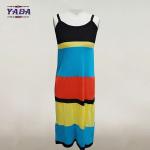 Girls spaghetti strap casual rainbow long elegant summer a line skirt printed