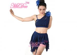 Wholesale ODM Belly Dancing Clothes Diagonal - Neck Irregular Sequin Top Two Pieces Dancing Dress from china suppliers