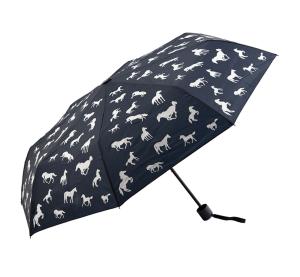 Wholesale Silkscreen Storm Proof Fold Away Umbrella Anti Sun Rays Black Metal Frame / Shaft from china suppliers