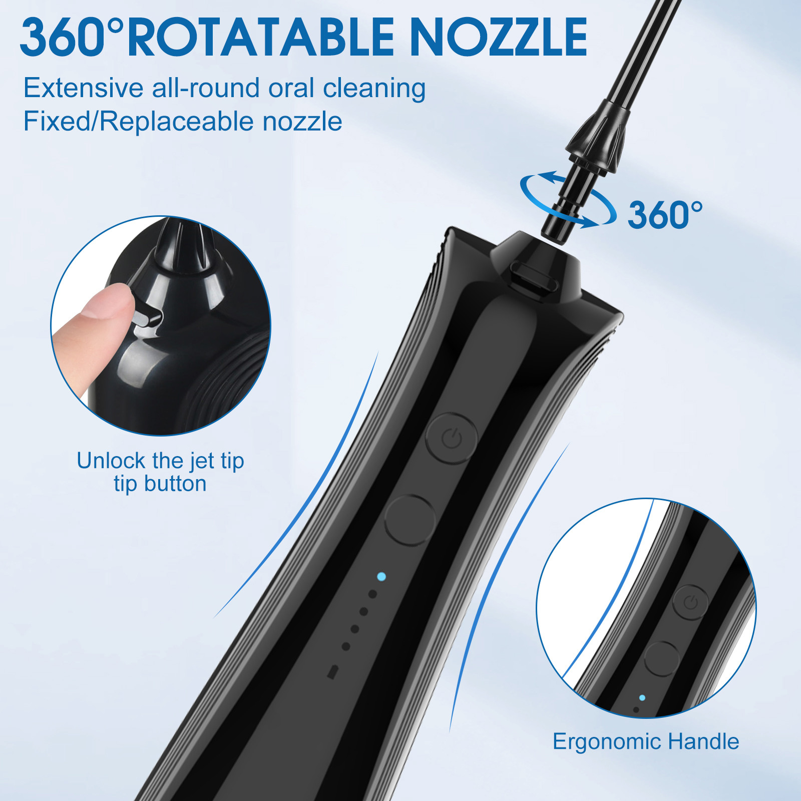 Water Flosser with Custom Logo for Effective Oral Hygiene and 1200-1400 Times/Minute Pulse Frequency