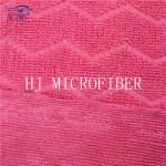 Watermelon Red Color Microfiber Jacquard Fabric For Cleaning Cloth Using