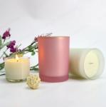 Popular Frosted White Glass Candle Jar With Wooden Lid Customized Glass Candle