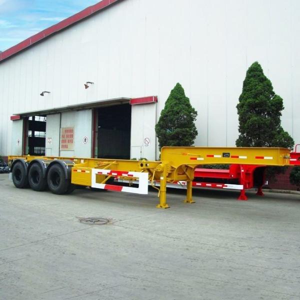 3 Axles 40FT ISO Straight Skeleton Truck Trailers For Heavy Duty Container