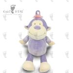 Whimsical Cartoon Stuffed Animals 56 X 37cm Purple Plush Monkey Toy
